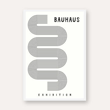 Bauhaus "1919" Minimalist Kinetic S-Curve and Semi-Circle Poster | Vertical High-Contrast White Framed Wall Art (Copy) 2 : 3 Vertical Premium Wall Art Canvas by MeriDeewar