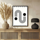 Bauhaus "1919" Minimalist Kinetic S-Curve and Semi-Circle Poster | Vertical High-Contrast White Framed Wall Art 2 : 3 Vertical Premium Wall Art Canvas by MeriDeewar
