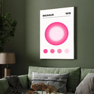 Bauhaus 1919 Pink Concentric Circles Poster | Retro Minimalist Framed Print 2 : 3 Vertical Premium Wall Art Canvas by MeriDeewar