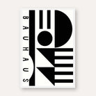 Bauhaus Abstract Geometric Shapes Totem Poster | Vertical High-Contrast White Framed Wall Art 2 : 3 Vertical Premium Wall Art Canvas by MeriDeewar