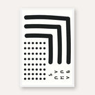 Bauhaus Abstract Minimalist L-Shaped Bars and Polka Dot Grid Poster | Vertical White Framed Wall Art 2 : 3 Vertical Premium Wall Art Canvas by MeriDeewar