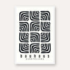 Bauhaus Abstract Organic Labyrinth Blocks Poster | Vertical White Framed Wall Art 2 : 3 Vertical Premium Wall Art Canvas by MeriDeewar