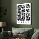Bauhaus Abstract Organic Labyrinth Blocks Poster | Vertical White Framed Wall Art 2 : 3 Vertical Premium Wall Art Canvas by MeriDeewar