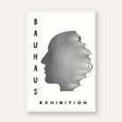 Bauhaus Abstract Pixelated Human Silhouette Exhibition Poster | Vertical High-Contrast White Framed Wall Art 2 : 3 Vertical Premium Wall Art Canvas by MeriDeewar