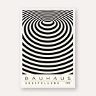 Bauhaus "Ausstellung 1919" Concentric Optical Ripple Poster | Vertical High-Contrast White Framed Wall Art 2 : 3 Vertical Premium Wall Art Canvas by MeriDeewar