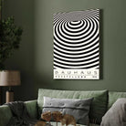 Bauhaus "Ausstellung 1919" Concentric Optical Ripple Poster | Vertical High-Contrast White Framed Wall Art 2 : 3 Vertical Premium Wall Art Canvas by MeriDeewar