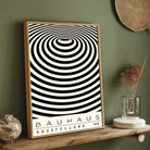 Bauhaus "Ausstellung 1919" Concentric Optical Ripple Poster | Vertical High-Contrast White Framed Wall Art 2 : 3 Vertical Premium Wall Art Canvas by MeriDeewar