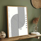Bauhaus "Ausstellung 1919" Interlocking Linear Arch Tracks Poster | Vertical High-Contrast White Framed Wall Art 2 : 3 Vertical Premium Wall Art Canvas by MeriDeewar