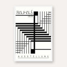 Bauhaus "Ausstellung 1919" Intersecting Geometric Grid & Step Tracks Poster | Vertical High-Contrast White Framed Wall Art 2 : 3 Vertical Premium Wall Art Canvas by MeriDeewar