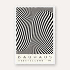 Bauhaus "Ausstellung 1919" Kinetic Optical Wave Poster | Vertical High-Contrast White Framed Wall Art 2 : 3 Vertical Premium Wall Art Canvas by MeriDeewar