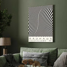 Bauhaus "Ausstellung 1919" Kinetic Optical Wave Poster | Vertical High-Contrast White Framed Wall Art 2 : 3 Vertical Premium Wall Art Canvas by MeriDeewar