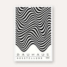 Bauhaus "Ausstellung 1919" Optical Distortion Waves Poster | Vertical High-Contrast White Framed Wall Art 2 : 3 Vertical Premium Wall Art Canvas by MeriDeewar