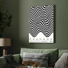 Bauhaus "Ausstellung 1919" Optical Distortion Waves Poster | Vertical High-Contrast White Framed Wall Art 2 : 3 Vertical Premium Wall Art Canvas by MeriDeewar