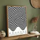 Bauhaus "Ausstellung 1919" Optical Distortion Waves Poster | Vertical High-Contrast White Framed Wall Art 2 : 3 Vertical Premium Wall Art Canvas by MeriDeewar