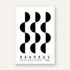 Bauhaus "Ausstellung 1923" Alternating Semi-Circle Wave Poster | Vertical High-Contrast White Framed Wall Art 2 : 3 Vertical Premium Wall Art Canvas by MeriDeewar
