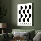 Bauhaus "Ausstellung 1923" Alternating Semi-Circle Wave Poster | Vertical High-Contrast White Framed Wall Art 2 : 3 Vertical Premium Wall Art Canvas by MeriDeewar