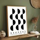 Bauhaus "Ausstellung 1923" Alternating Semi-Circle Wave Poster | Vertical High-Contrast White Framed Wall Art 2 : 3 Vertical Premium Wall Art Canvas by MeriDeewar