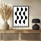 Bauhaus "Ausstellung 1923" Alternating Semi-Circle Wave Poster | Vertical High-Contrast White Framed Wall Art 2 : 3 Vertical Premium Wall Art Canvas by MeriDeewar