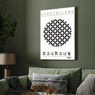 Bauhaus "Ausstellung 1923" Circular Lattice Petal Poster | Vertical High-Contrast White Framed Wall Art 2 : 3 Vertical Premium Wall Art Canvas by MeriDeewar