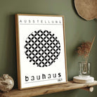 Bauhaus "Ausstellung 1923" Circular Lattice Petal Poster | Vertical High-Contrast White Framed Wall Art 2 : 3 Vertical Premium Wall Art Canvas by MeriDeewar