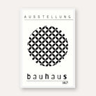 Bauhaus "Ausstellung 1923" Circular Lattice Petal Poster | Vertical High-Contrast White Framed Wall Art 2 : 3 Vertical Premium Wall Art Canvas by MeriDeewar