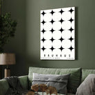 Bauhaus "Ausstellung 1923" Four-Point Geometric Star Matrix Poster | Vertical High-Contrast White Framed Wall Art 2 : 3 Vertical Premium Wall Art Canvas by MeriDeewar