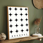 Bauhaus "Ausstellung 1923" Four-Point Geometric Star Matrix Poster | Vertical High-Contrast White Framed Wall Art 2 : 3 Vertical Premium Wall Art Canvas by MeriDeewar
