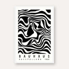 Bauhaus "Ausstellung 1923" Kinetic Liquid Marbling Waves Poster | Vertical High-Contrast White Framed Wall Art 2 : 3 Vertical Premium Wall Art Canvas by MeriDeewar