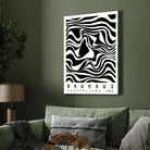 Bauhaus "Ausstellung 1923" Kinetic Liquid Marbling Waves Poster | Vertical High-Contrast White Framed Wall Art 2 : 3 Vertical Premium Wall Art Canvas by MeriDeewar