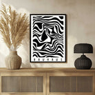 Bauhaus "Ausstellung 1923" Kinetic Liquid Marbling Waves Poster | Vertical High-Contrast White Framed Wall Art 2 : 3 Vertical Premium Wall Art Canvas by MeriDeewar
