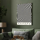 Bauhaus "Ausstellung 1923" Kinetic Optical Spiral Poster | Vertical High-Contrast White Framed Wall Art 2 : 3 Vertical Premium Wall Art Canvas by MeriDeewar