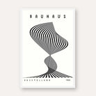 Bauhaus "Ausstellung 1923" Kinetic Twist Optical Illusion Poster | Vertical High-Contrast White Framed Wall Art 2 : 3 Vertical Premium Wall Art Canvas by MeriDeewar