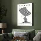 Bauhaus "Ausstellung 1923" Kinetic Twist Optical Illusion Poster | Vertical High-Contrast White Framed Wall Art 2 : 3 Vertical Premium Wall Art Canvas by MeriDeewar