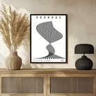 Bauhaus "Ausstellung 1923" Kinetic Twist Optical Illusion Poster | Vertical High-Contrast White Framed Wall Art 2 : 3 Vertical Premium Wall Art Canvas by MeriDeewar