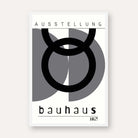 Bauhaus "Ausstellung 1923" Overlapping Geometric Crescent & Ring Poster | Vertical White Framed Wall Art 2 : 3 Vertical Premium Wall Art Canvas by MeriDeewar