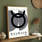 Bauhaus "Ausstellung 1923" Overlapping Geometric Crescent & Ring Poster | Vertical White Framed Wall Art 2 : 3 Vertical Premium Wall Art Canvas by MeriDeewar