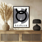 Bauhaus "Ausstellung 1923" Overlapping Geometric Crescent & Ring Poster | Vertical White Framed Wall Art 2 : 3 Vertical Premium Wall Art Canvas by MeriDeewar