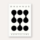 Bauhaus "Ausstellung" Abstract Connected Organic Shapes Poster | Vertical High-Contrast White Framed Wall Art 2 : 3 Vertical Premium Wall Art Canvas by MeriDeewar