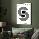 Bauhaus "Ausstellung" Celestial S-Curve Concentric Lines Poster | Vertical High-Contrast White Framed Wall Art 2 : 3 Vertical Premium Wall Art Canvas by MeriDeewar
