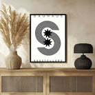 Bauhaus "Ausstellung" Celestial S-Curve Concentric Lines Poster | Vertical High-Contrast White Framed Wall Art 2 : 3 Vertical Premium Wall Art Canvas by MeriDeewar
