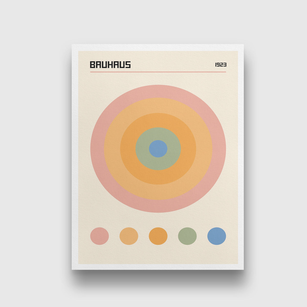 Bauhaus Circle Color Artwork 3 : 4 Vertical New Premium Wall Art Canvas by MeriDeewar