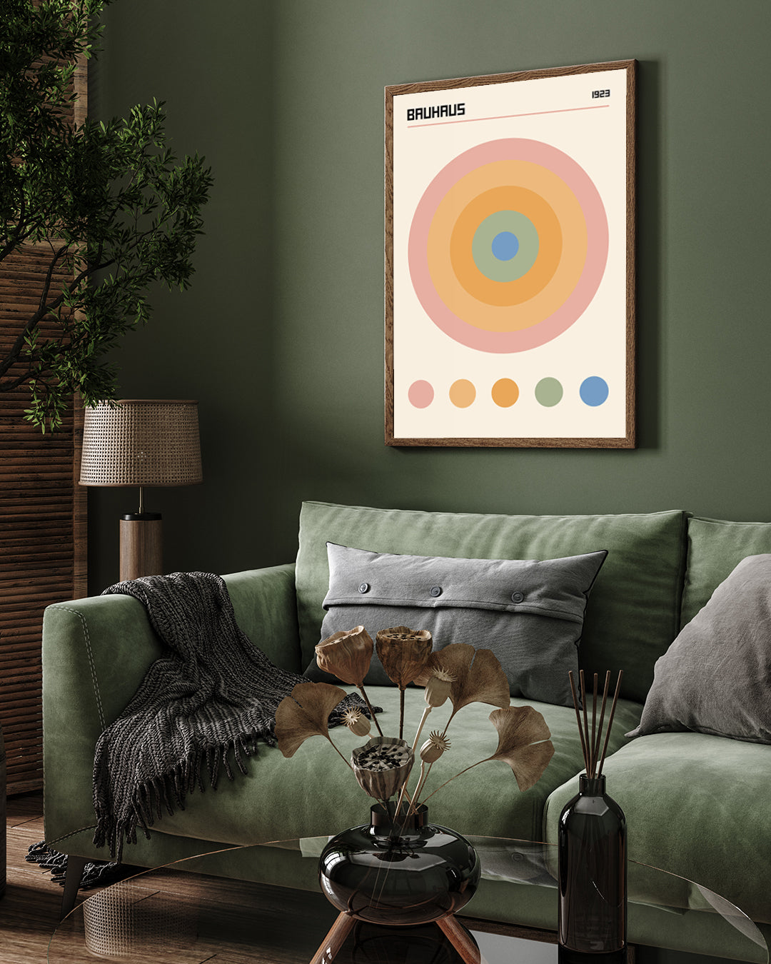 Bauhaus Circle Color Artwork 3 : 4 Vertical New Premium Wall Art Canvas by MeriDeewar