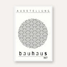 Bauhaus Circular Concentric Wave Scale Poster | Vertical White Framed Wall Art 2 : 3 Vertical Premium Wall Art Canvas by MeriDeewar