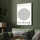 Bauhaus Circular Concentric Wave Scale Poster | Vertical White Framed Wall Art 2 : 3 Vertical Premium Wall Art Canvas by MeriDeewar