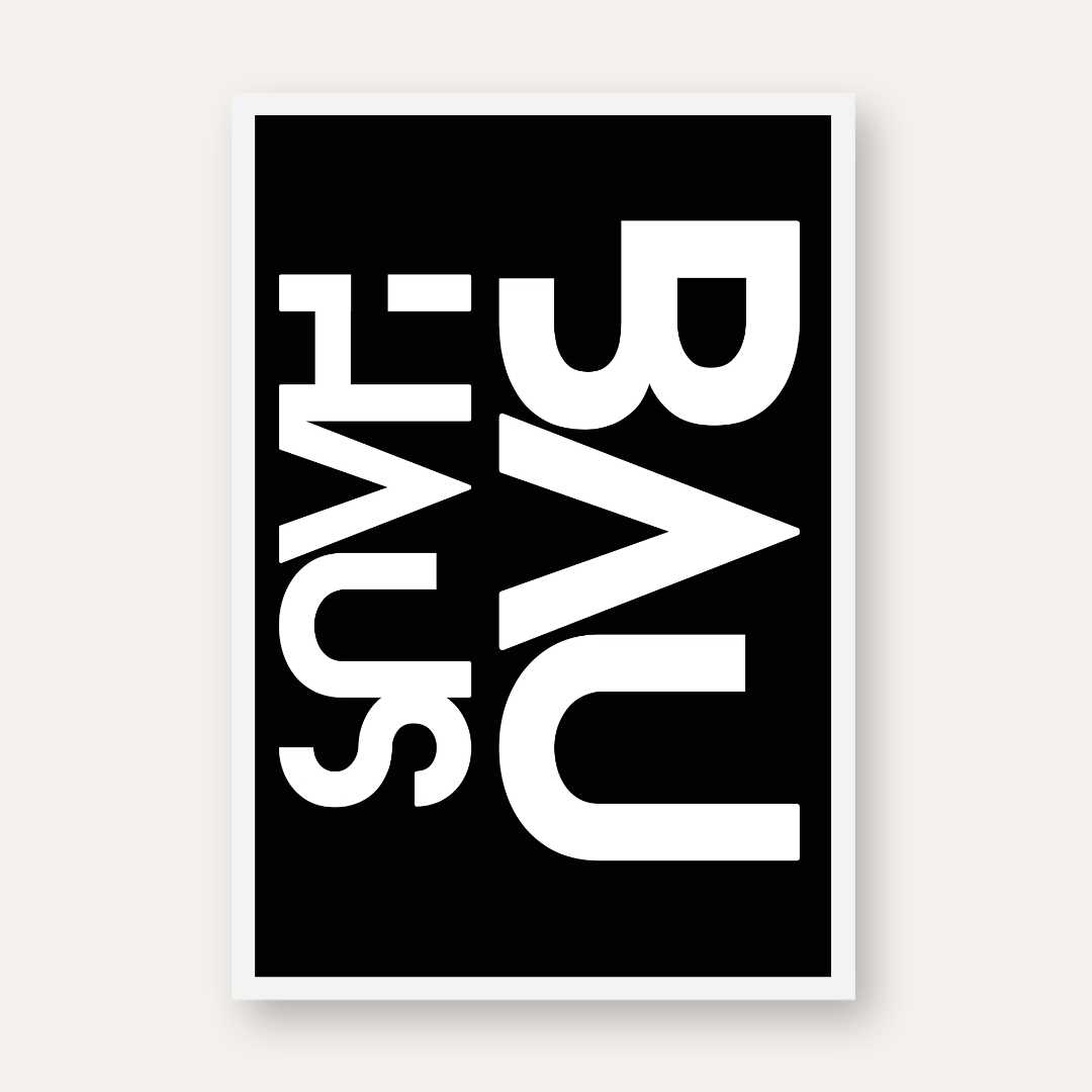 Bauhaus Deconstructed Typography Statement Poster | Vertical High-Contrast White Framed Wall Art 2 : 3 Vertical Premium Wall Art Canvas by MeriDeewar