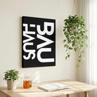 Bauhaus Deconstructed Typography Statement Poster | Vertical High-Contrast White Framed Wall Art 2 : 3 Vertical Premium Wall Art Canvas by MeriDeewar