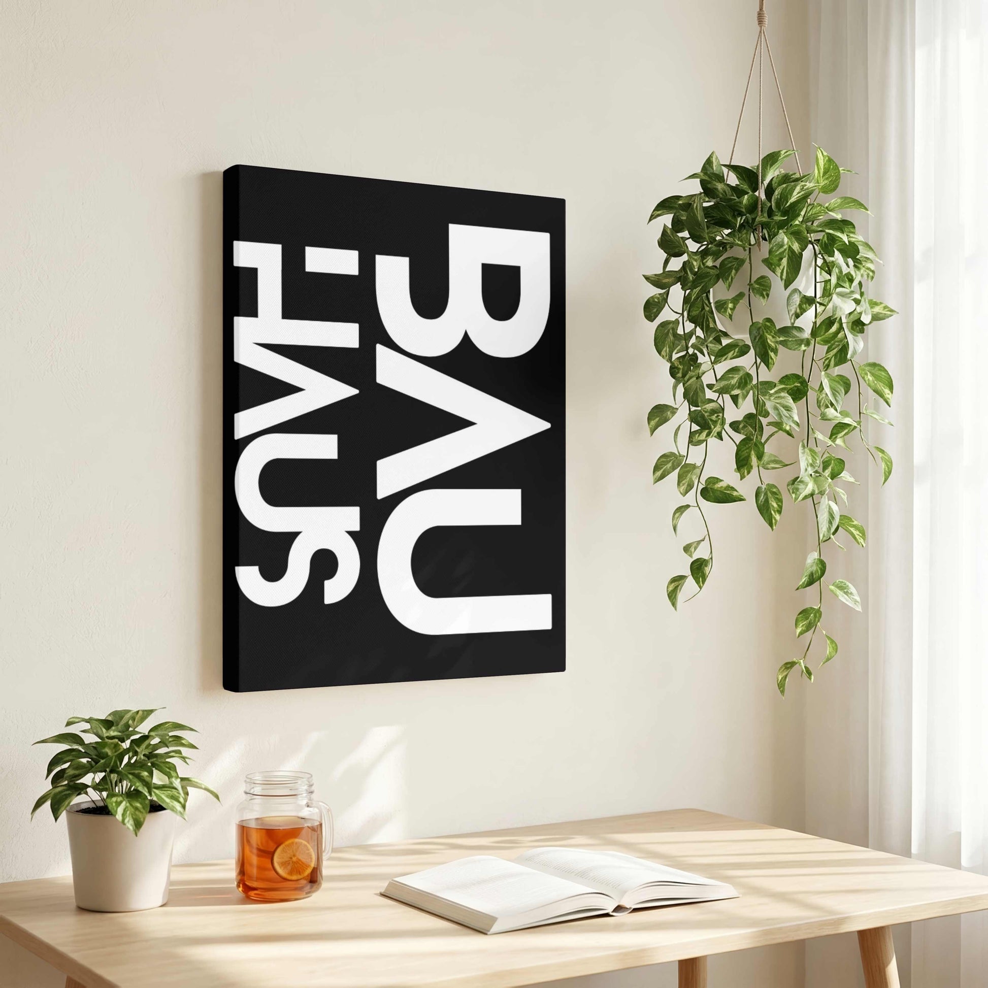 Bauhaus Deconstructed Typography Statement Poster | Vertical High-Contrast White Framed Wall Art 2 : 3 Vertical Premium Wall Art Canvas by MeriDeewar