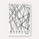 Bauhaus "Exhibition 1923" Abstract Intersecting Lines Poster | Vertical High-Contrast White Framed Wall Art 2 : 3 Vertical Premium Wall Art Canvas by MeriDeewar