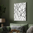 Bauhaus "Exhibition 1923" Abstract Intersecting Lines Poster | Vertical High-Contrast White Framed Wall Art 2 : 3 Vertical Premium Wall Art Canvas by MeriDeewar
