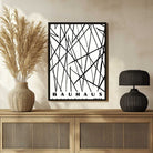 Bauhaus "Exhibition 1923" Abstract Intersecting Lines Poster | Vertical High-Contrast White Framed Wall Art 2 : 3 Vertical Premium Wall Art Canvas by MeriDeewar